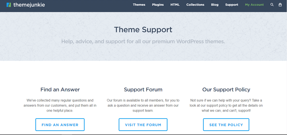 Theme Junkie Support